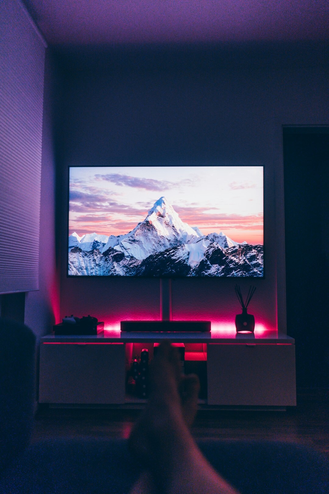 person watching tv ad